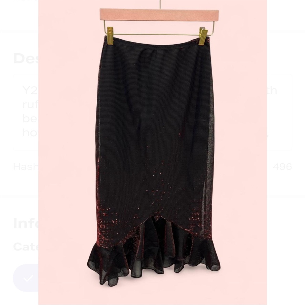 Elegant Black and Red Women's Skirt